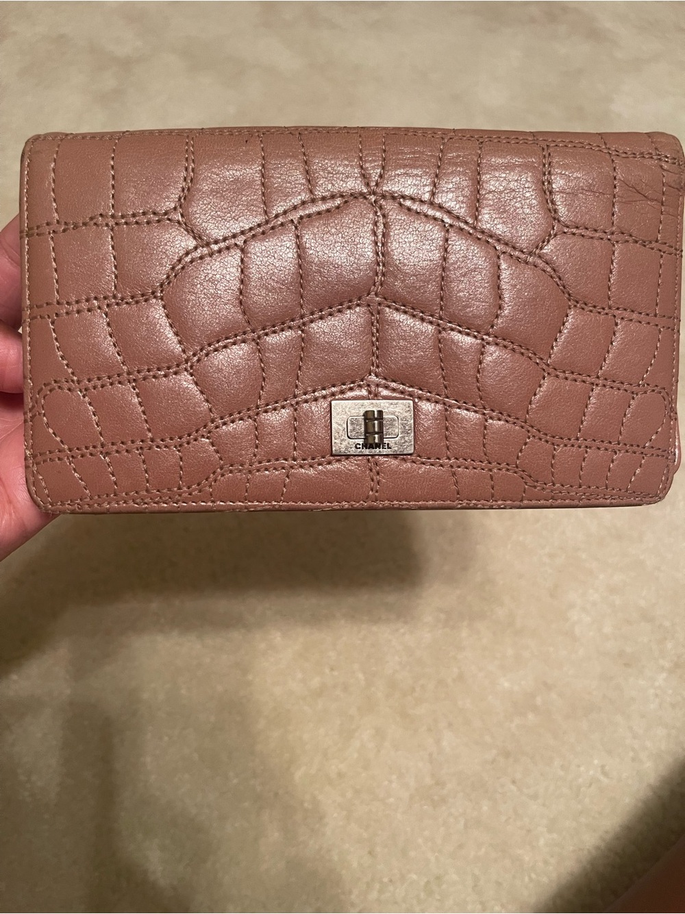 CHANEL Quilted Leather Wallet - Dusty Rose